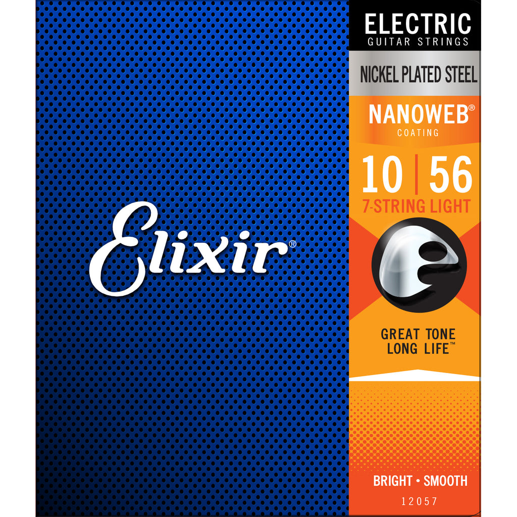 Elixir 12057 7-String Light 10-56 Nanoweb Electric Guitar Strings