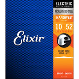 3 Sets Elixir 12077 Nanoweb Light Heavy 10-52 Electric Guitar Strings