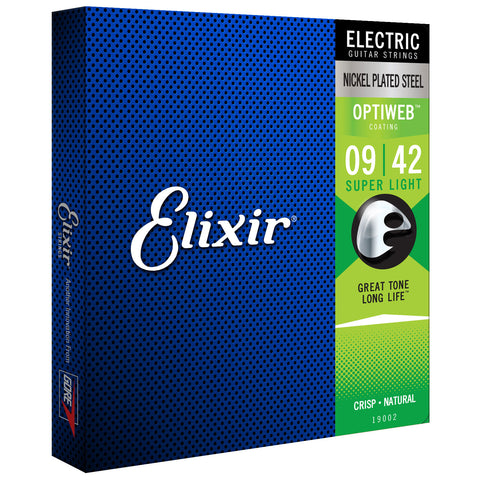 Elixir 19002 Optiweb Super Light 9-42 Electric Guitar Strings