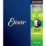 3 Sets Elixir 19102 Optiweb Medium 11-49 Electric Guitar Strings