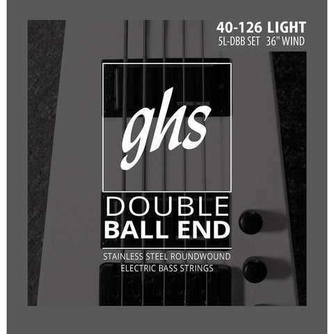 GHS 5L-DBB Roundwound Double Ball End Light 40-126 Bass Strings