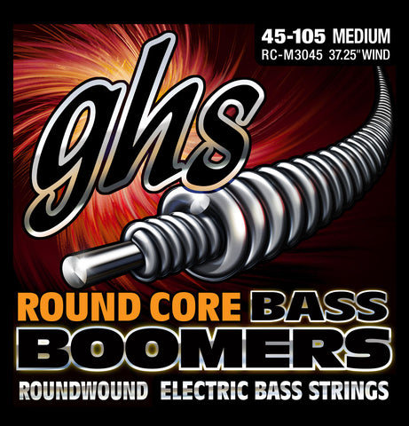 GHS RC-M3045 Round Core Nickel Plated Boomers Med 45-105 Bass Strings