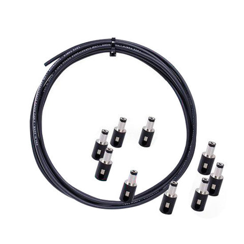 Lava Cable DC Plug Solder-Free Kit, 10' Black Cable, 10 DC Plugs, Wire Stripper