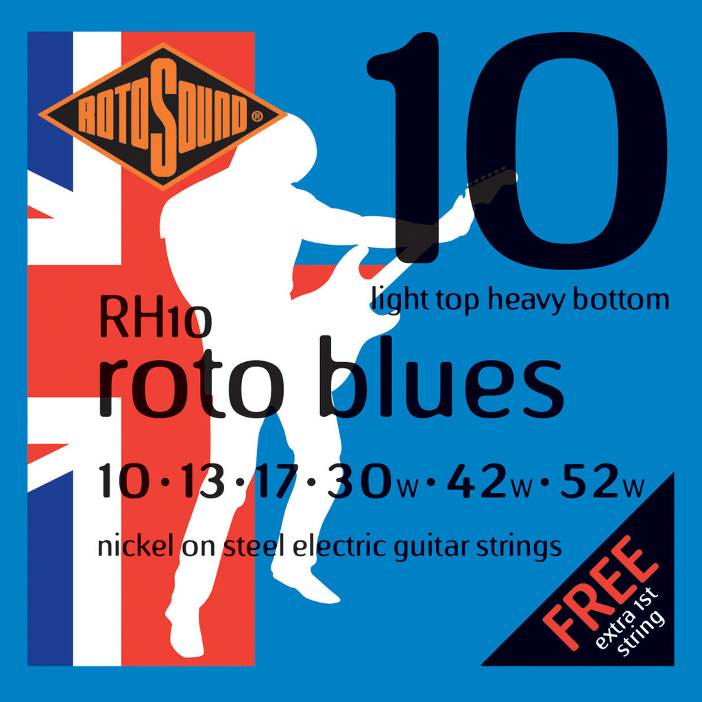 Rotosound RH10 Roto Blues Light Top Heavy Bottom 10-52 Electric Guitar Strings