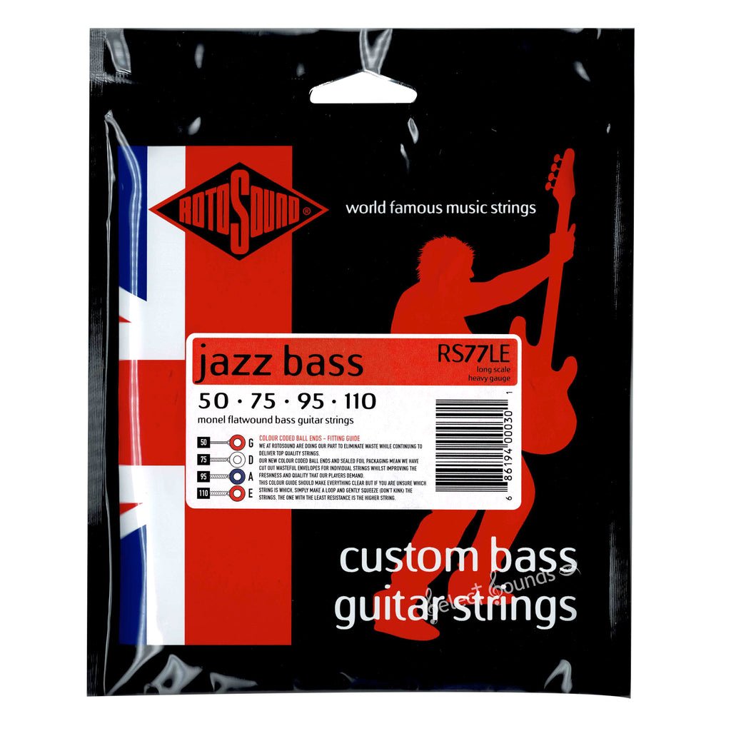 Rotosound Jazz Bass Monel Flatwound Heavy 50-110 Long Scale Strings