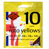 2 Pack Rotosound R10 Roto Yellows Regular 10-46 Electric Guitar Strings