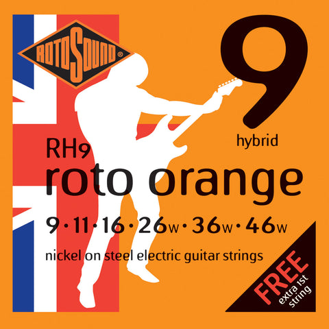 Rotosound RH9 Roto Orange Hybrid 9-46 Electric Guitar Strings