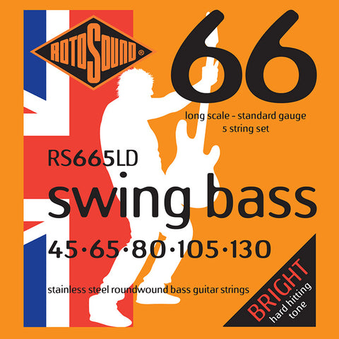 Rotosound RS665LD 45-130 5-String Stainless Steel Swing Long Scale Guitar Strings
