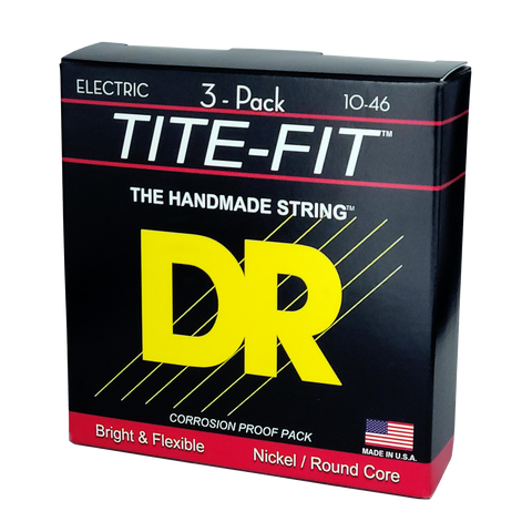 3 Pack DR Strings MT-10 Tite-Fit Nickel Plated Medium 10-46 Electric Strings